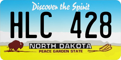 ND license plate HLC428