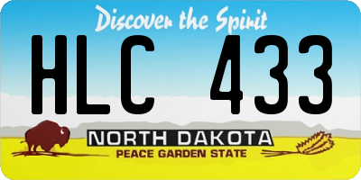 ND license plate HLC433