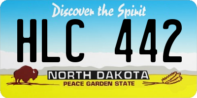 ND license plate HLC442