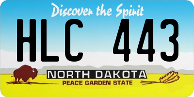 ND license plate HLC443
