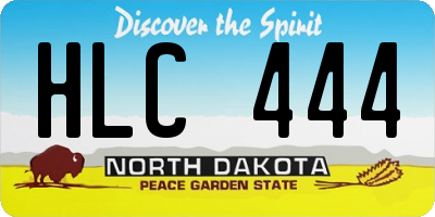 ND license plate HLC444