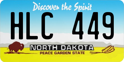 ND license plate HLC449