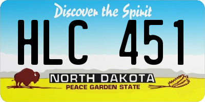 ND license plate HLC451