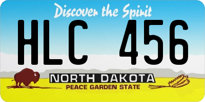ND license plate HLC456