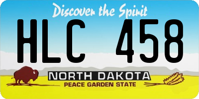 ND license plate HLC458