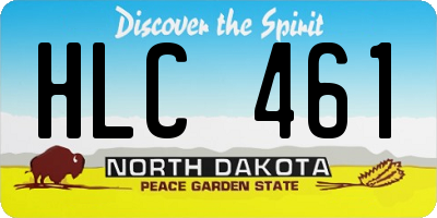 ND license plate HLC461