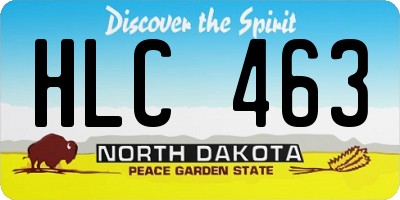 ND license plate HLC463