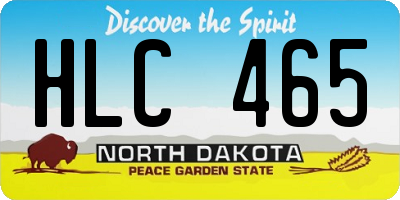 ND license plate HLC465