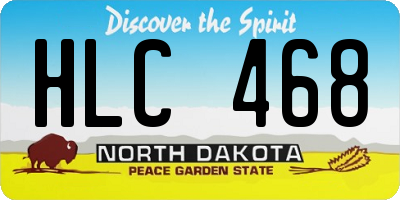 ND license plate HLC468