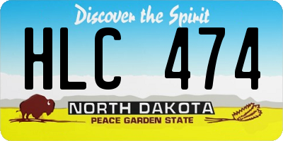 ND license plate HLC474