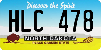 ND license plate HLC478