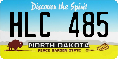 ND license plate HLC485
