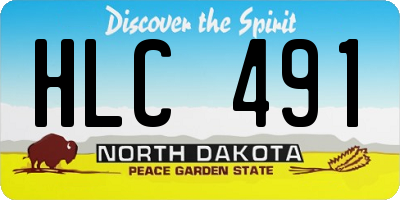 ND license plate HLC491