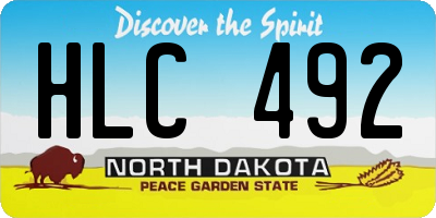 ND license plate HLC492