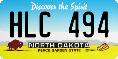 ND license plate HLC494