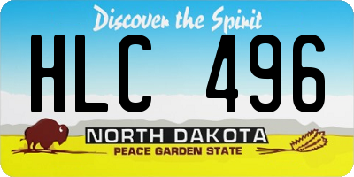 ND license plate HLC496