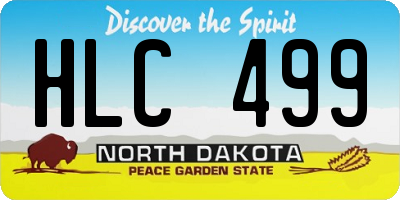 ND license plate HLC499