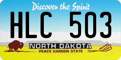 ND license plate HLC503