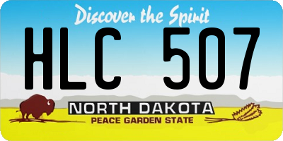ND license plate HLC507