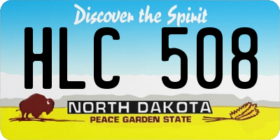 ND license plate HLC508