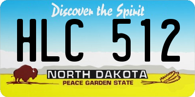 ND license plate HLC512