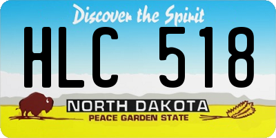ND license plate HLC518