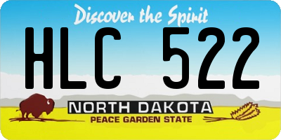 ND license plate HLC522