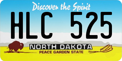 ND license plate HLC525