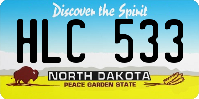 ND license plate HLC533