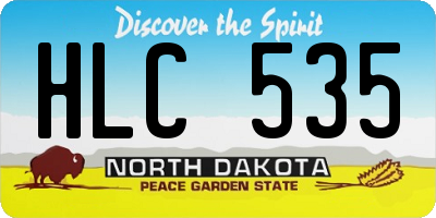 ND license plate HLC535