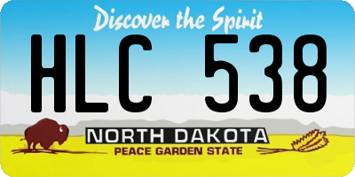 ND license plate HLC538