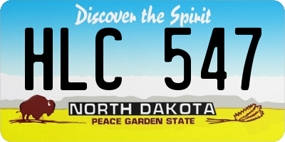 ND license plate HLC547