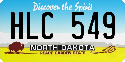ND license plate HLC549