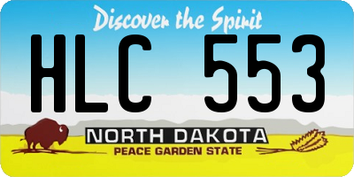 ND license plate HLC553