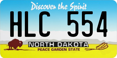 ND license plate HLC554