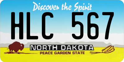 ND license plate HLC567