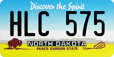 ND license plate HLC575