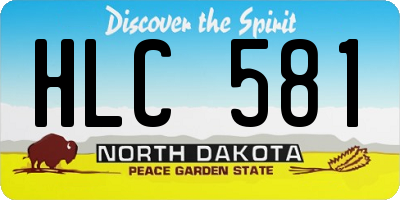 ND license plate HLC581