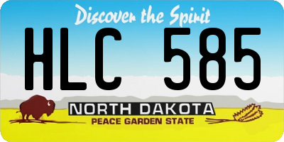 ND license plate HLC585