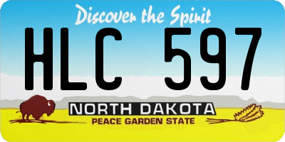 ND license plate HLC597