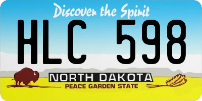 ND license plate HLC598