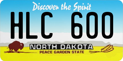 ND license plate HLC600