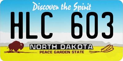 ND license plate HLC603