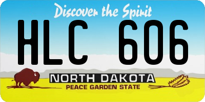 ND license plate HLC606