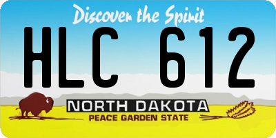 ND license plate HLC612