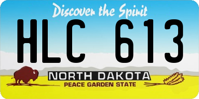 ND license plate HLC613