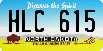 ND license plate HLC615