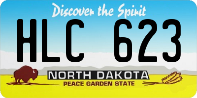 ND license plate HLC623