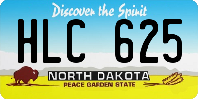 ND license plate HLC625
