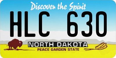 ND license plate HLC630